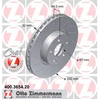 Zimmermann 400.3654.20 Bremsscheiben 2 Stück MERCEDES-BENZ