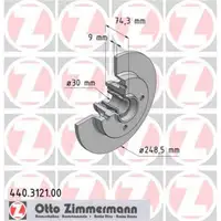 Zimmermann 440.3121.00 Bremsscheiben 2 Stück PEUGEOT