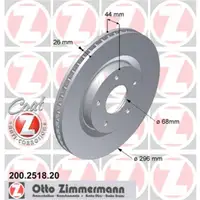 Zimmermann 200.2518.20 Bremsscheiben 2 Stück NISSAN