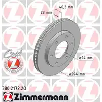 Zimmermann 380.2172.20 Bremsscheiben 2 Stück MITSUBISHI