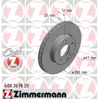 Zimmermann 400.3678.20 Bremsscheiben 2 Stück MERCEDES-BENZ