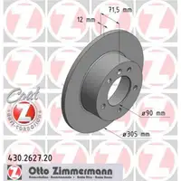 Zimmermann 430.2627.20 Bremsscheiben 2 Stück OPEL