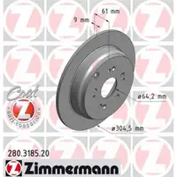 Zimmermann 280.3185.20 Bremsscheiben 2 Stück HONDA