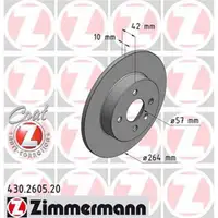 Zimmermann 430.2605.20 Bremsscheiben 2 Stück OPEL