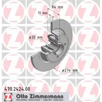 Zimmermann 470.2424.00 Bremsscheiben 2 Stück RENAULT