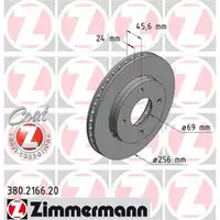 Zimmermann 380.2166.20 Bremsscheiben 2 Stück SMART