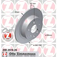 Zimmermann 200.2519.20 Bremsscheiben 2 Stück NISSAN