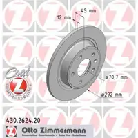 Zimmermann 430.2624.20 Bremsscheiben 2 Stück OPEL