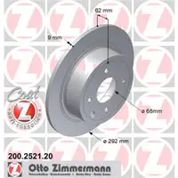 Zimmermann 200.2521.20 Bremsscheiben 2 Stück NISSAN
