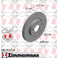 Zimmermann 285.3527.20 Bremsscheiben 2 Stück KIA