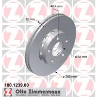 Zimmermann 100.1239.00 Bremsscheiben 2 Stück