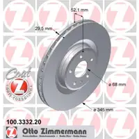 Zimmermann 100.3332.20 Bremsscheiben 2 Stück AUDI