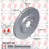 Zimmermann 110.2217.20 Bremsscheiben 2 Stück ALFA ROMEO