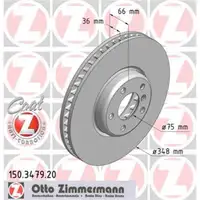 Zimmermann 150.3479.20 Bremsscheiben 2 Stück BMW