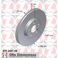 Zimmermann 470.2427.00 Bremsscheiben 2 Stück RENAULT