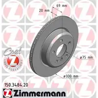 Zimmermann 150.3484.20 Bremsscheiben 2 Stück BMW