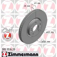Zimmermann 285.3516.20 Bremsscheiben 2 Stück HYUNDAI