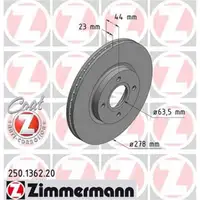 Zimmermann 250.1362.20 Bremsscheiben 2 Stück FORD
