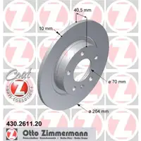 Zimmermann 430.2611.20 Bremsscheiben 2 Stück OPEL