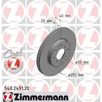 Zimmermann 540.2491.20 Bremsscheiben 2 Stück SUZUKI