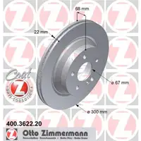 Zimmermann 400.3622.20 Bremsscheiben 2 Stück MERCEDES-BENZ