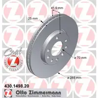 Zimmermann 430.1498.20 Bremsscheiben 2 Stück SAAB