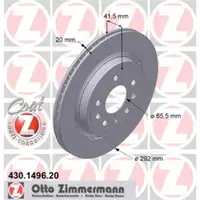 Zimmermann 430.1496.20 Bremsscheiben 2 Stück SAAB