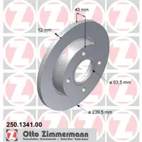 Zimmermann 250.1341.00 Bremsscheiben 2 Stück