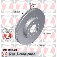 Zimmermann 610.1195.20 Bremsscheiben 2 Stück VOLVO