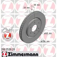 Zimmermann 200.2530.20 Bremsscheiben 2 Stück NISSAN