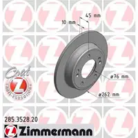 Zimmermann 285.3528.20 Bremsscheiben 2 Stück HYUNDAI