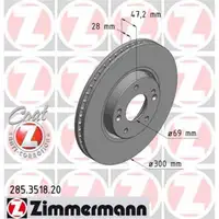 Zimmermann 285.3518.20 Bremsscheiben 2 Stück HYUNDAI