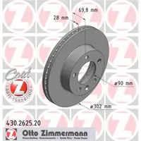 Zimmermann 430.2625.20 Bremsscheiben 2 Stück OPEL