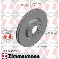Zimmermann 600.3249.20 Bremsscheiben 2 Stück VW
