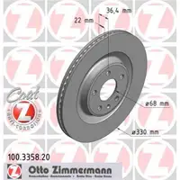 ZIMMERMANN 100.3358.20 Bremsscheiben 2 Stück AUDI