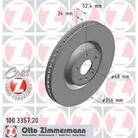ZIMMERMANN 100.3357.20 Bremsscheiben 2 Stück AUDI