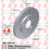 Zimmermann 100.1233.52 Bremsscheiben 2 Stück SKODA