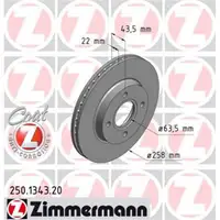 Zimmermann 250.1343.20 Bremsscheiben 2 Stück FORD