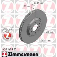 Zimmermann 430.1499.20 Bremsscheiben 2 Stück SAAB