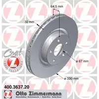Zimmermann 400.3637.20 Bremsscheiben 2 Stück MERCEDES-BENZ