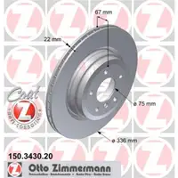 Zimmermann 150.3430.20 Bremsscheiben 2 Stück BMW