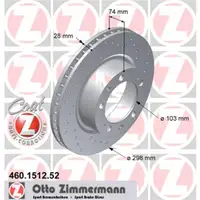 Original ZIMMERMANN 460.1512.52 Bremsscheiben 2 Stück für PORSCHE
