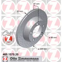 ZIMMERMANN 460.1570.20 Bremsscheiben 2 Stück PORSCHE