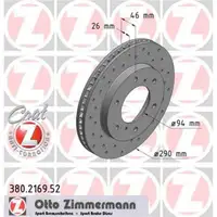ZIMMERMANN 380.2169.52 Bremsscheiben 2 Stück für MITSUBISHI