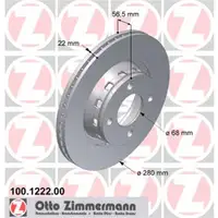 ZIMMERMANN 100.1222.00 Bremsscheiben 2 Stück AUDI