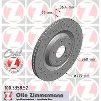 ZIMMERMANN 100.3358.52 Bremsscheiben 2 Stück für AUDI