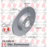 ZIMMERMANN 110.2208.20 Bremsscheiben 2 Stück ALFA ROMEO