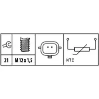 Sensor Kühlmitteltemperatur Hella 6PT 009 309-471 für Mercedes Benz für Nissan