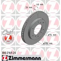 ZIMMERMANN 380.2169.20 Bremsscheiben 2 Stück MITSUBISHI