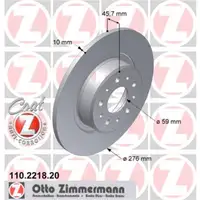 ZIMMERMANN 110.2218.20 Bremsscheiben 2 Stück hinten ALFA ROMEO